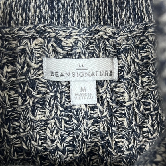 LLBean Sig Navy Marled Kangaroo pocket sweater sz M - Picture 4 of 8